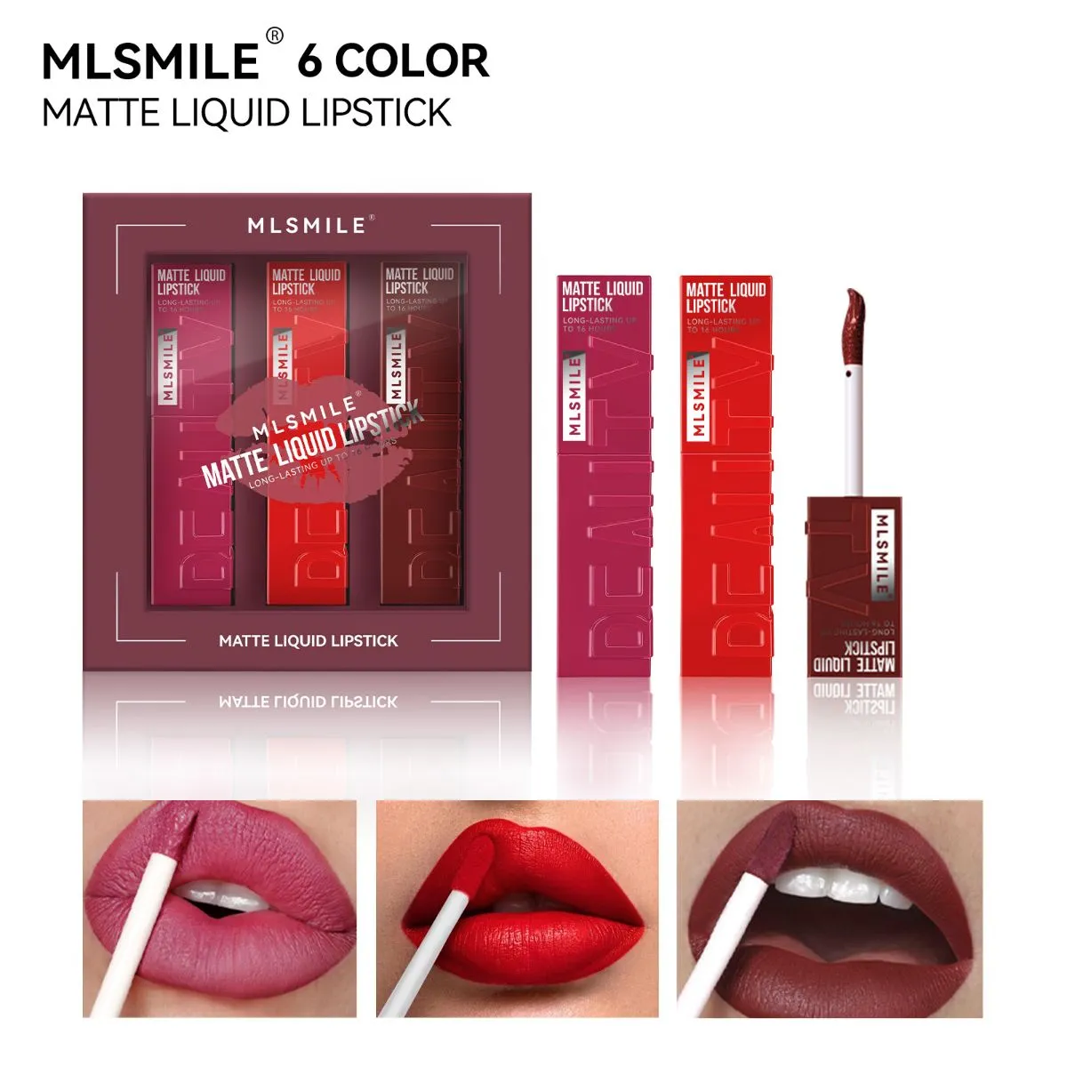 Matte Liquid Lipstick Set – Non-Stick Cup Waterproof Long-Lasting Velvet Lip Gloss, Highly Pigmented Transfer-Proof Lip Stain Makeup Kit for Women, 24H Wear
